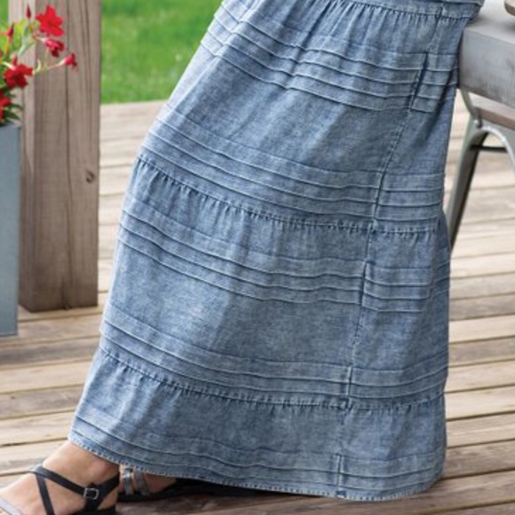 Soft Surroundings Rocaille Dress Maxi - Denim Blue Color - Size XL - NWT - Picture 5 of 10